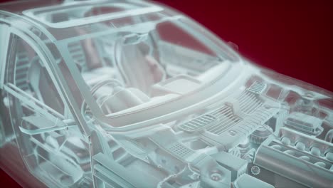 Holographic-animation-of-3D-wireframe-car-model